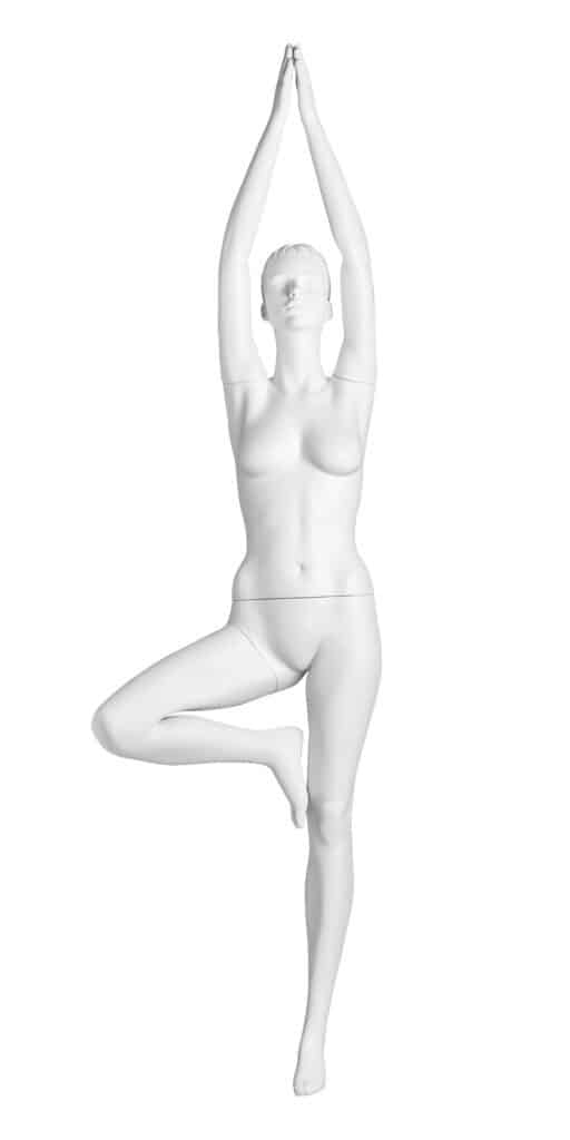 White Female Mannequins Yoga Pose