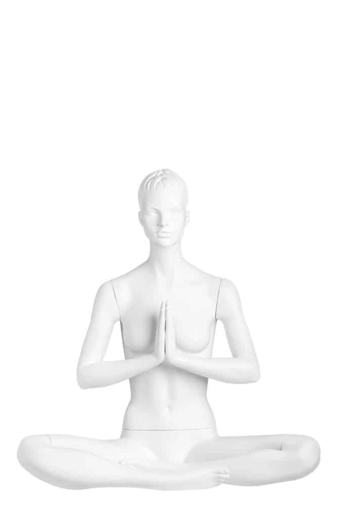 White Seated Female Mannequin Yoga Pose